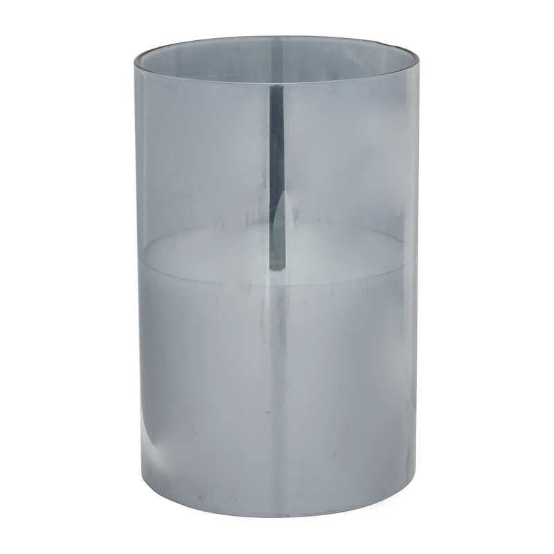 Jet moreel Nadruk LED kaars in glas - metallic - Ø10x15 cm | Xenos