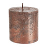 Kaars rustiek metallic - koper - 7x7 cm 