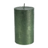 Kaars rustiek metallic - groen - 7x12 cm 