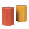 Kaars achthoek - oker - ø7x10 cm