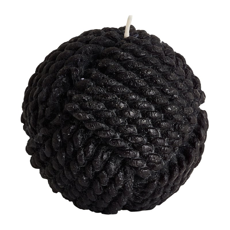 Kaars garen - zwart - 9,5x9 cm