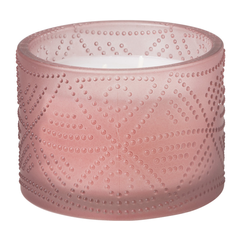 Geurkaars met tassel - roze - Ø9x8.5 cm