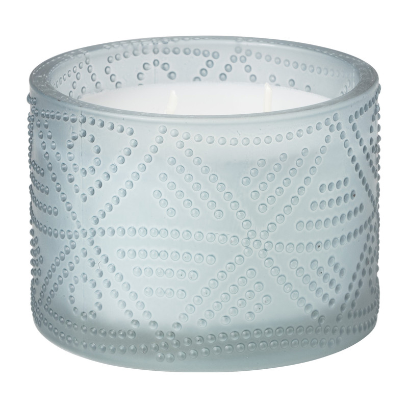 Geurkaars met tassel - blauw - Ø9x8.5 cm