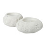 Kaars in steen ovaal - wit - 13x11x7 cm