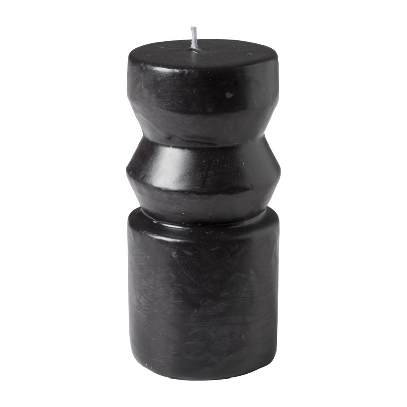 Retro kaars - zwart - Ø6.5x14 cm