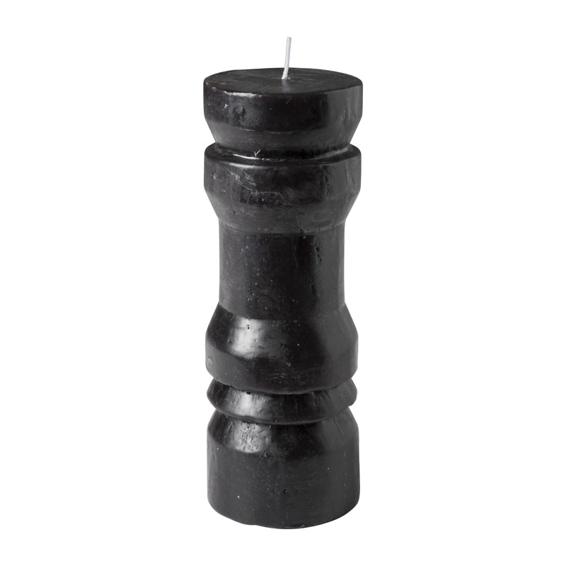 Retro kaars - zwart - Ø6.5x19 cm