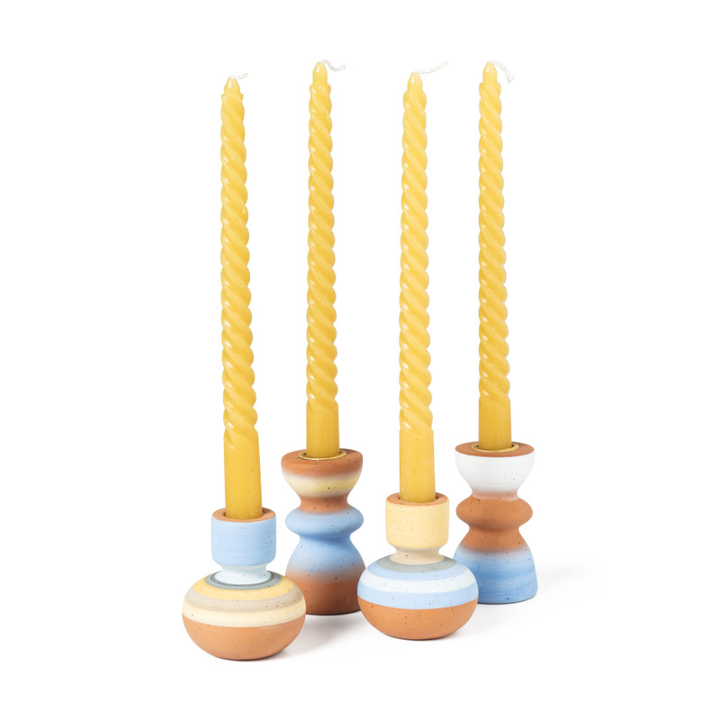 Welvarend aanraken Het beste Gedraaide kaarsen - geel - set van 4 | Xenos