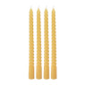 Gedraaide kaarsen - geel - set van 4