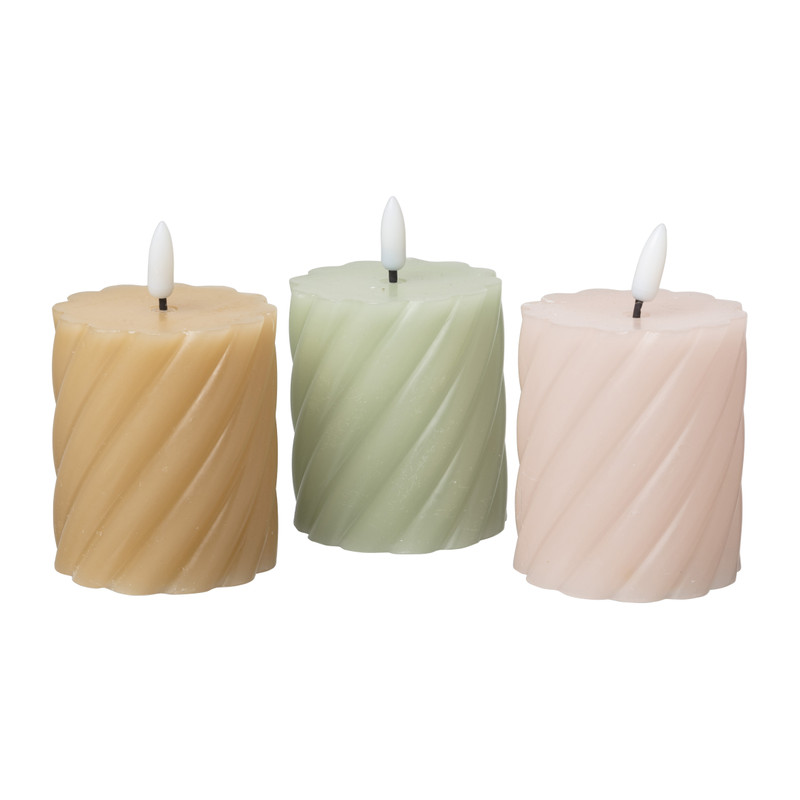 LED stompkaars klein twist - taupe - ø7x8 cm