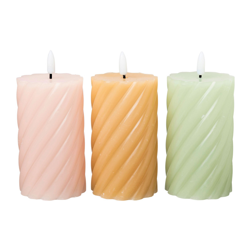 LED stompkaars groot twist - taupe - ø7x12 cm