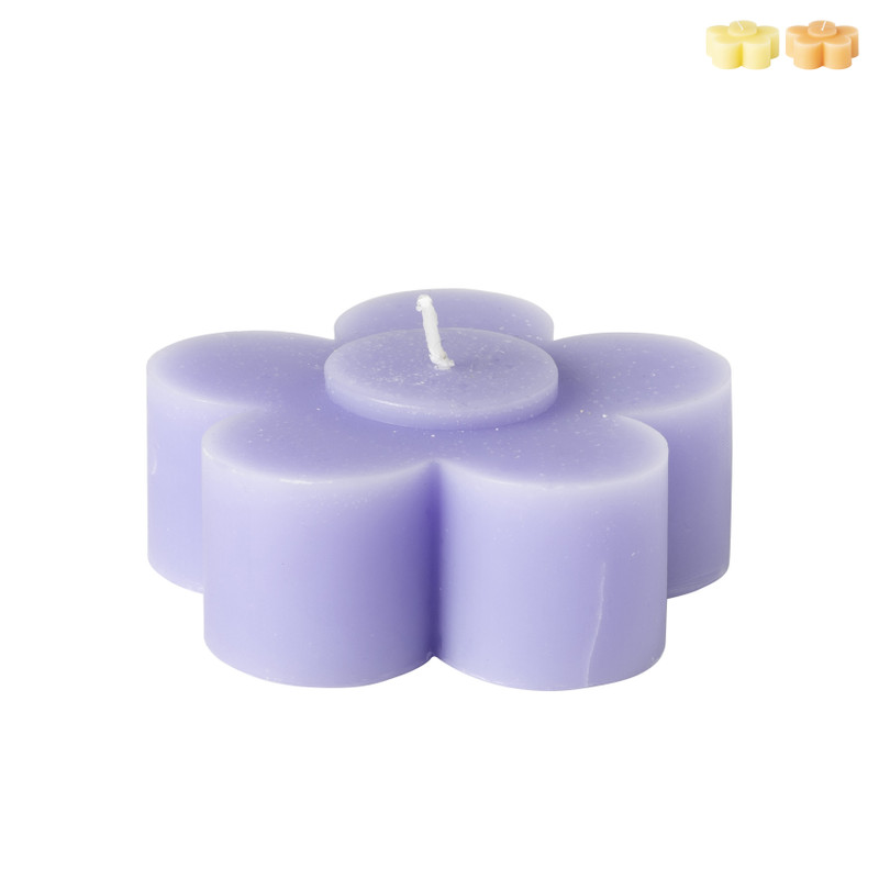 Kaars bloemen - diverse varianten - ø9x3.5 cm