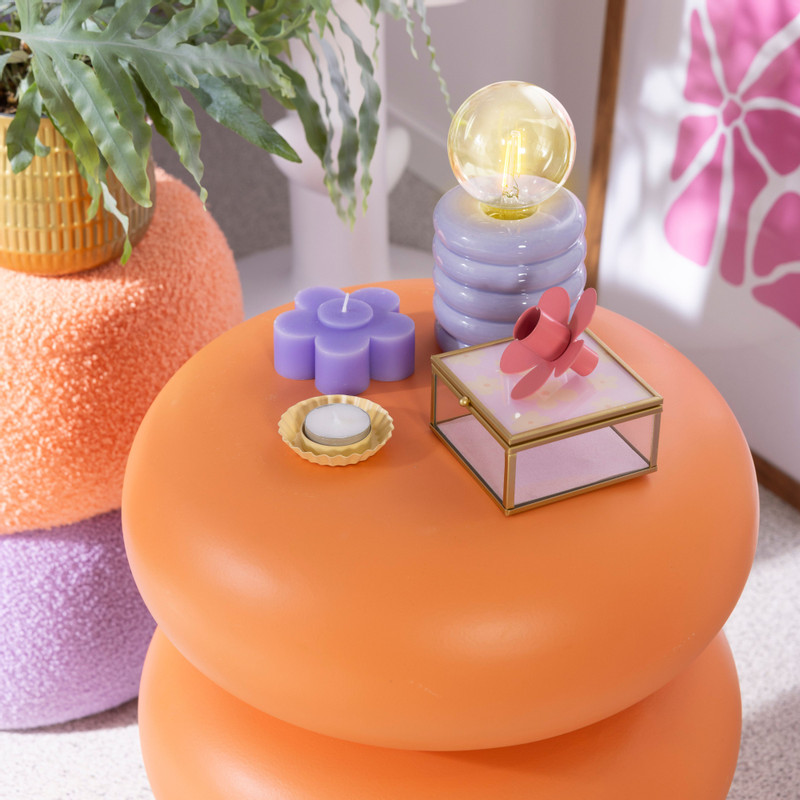 Kaars bloemen - diverse varianten - ø9x3.5 cm