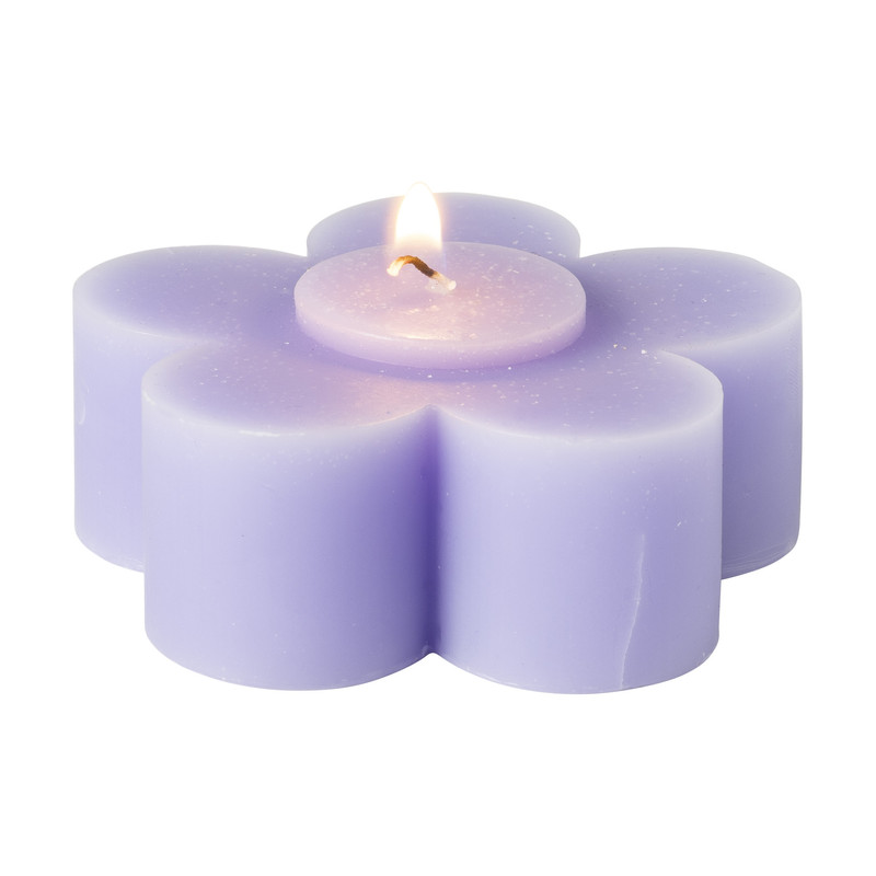 Kaars bloemen - diverse varianten - ø9x3.5 cm