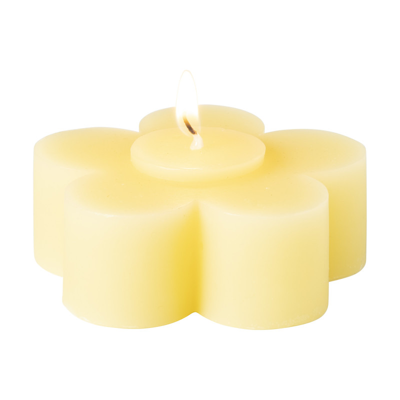 Kaars bloemen - diverse varianten - ø9x3.5 cm