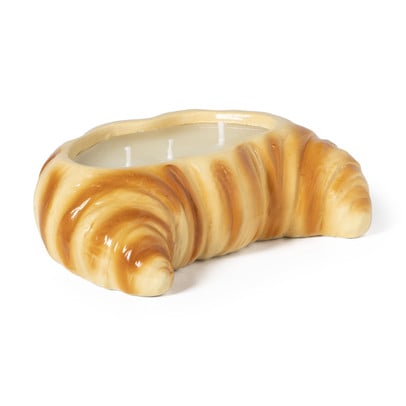 Geurkaars met croissant geur - bruin - 5x17x11 cm