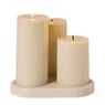 Stompkaarsen oplaadbaar - beige - set van 3 
