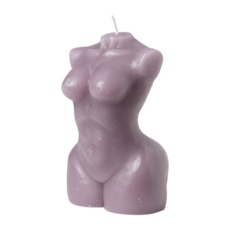 Kaars body - lila - 15 cm 
