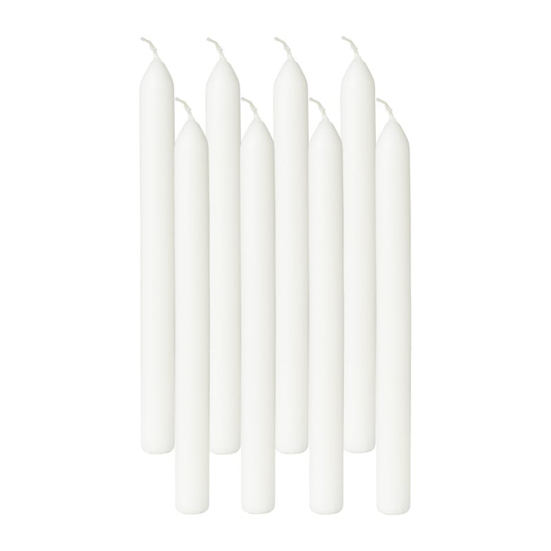 Dinerkaarsen Bolsius box wit - set van 8 - ø2x23 cm