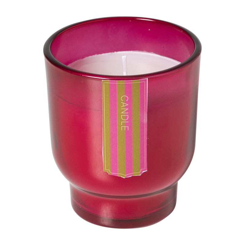 Kaars in glas - roze - ø7.5x8.5 cm