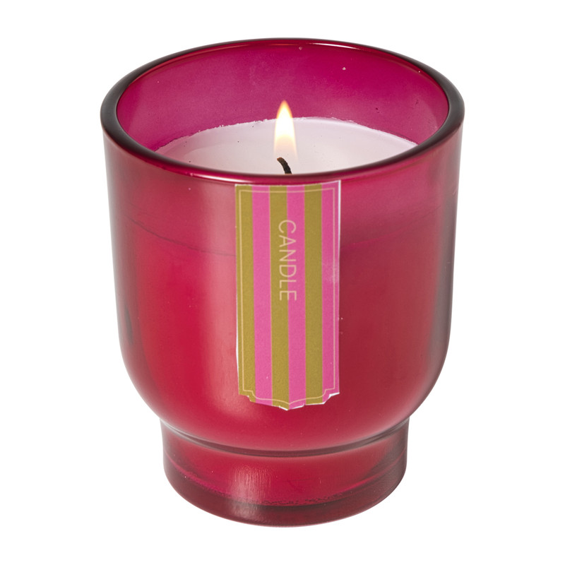 Kaars in glas - roze - ø7.5x8.5 cm