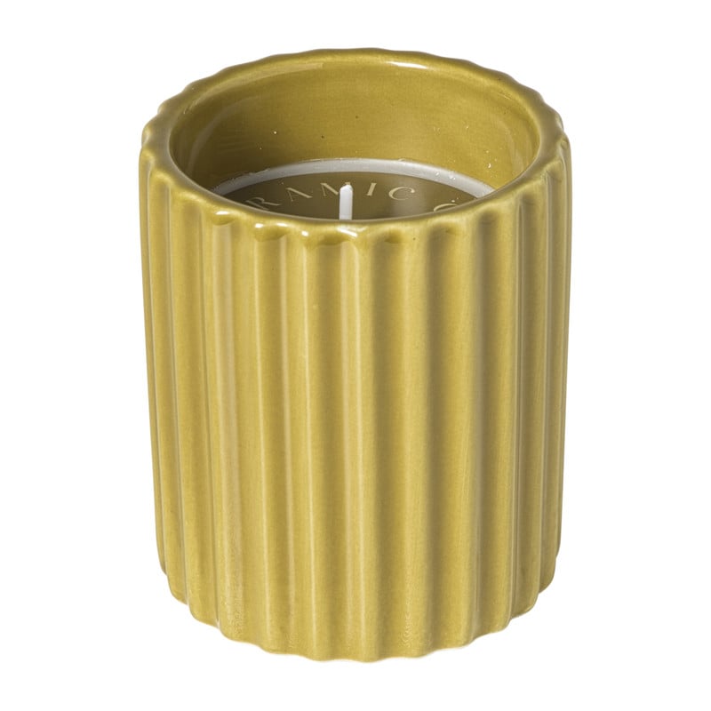 Kaars in potje - olijf - ø7.8x9 cm