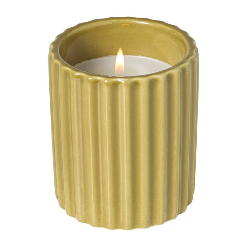 Kaars in potje - olijf - ø7.8x9 cm