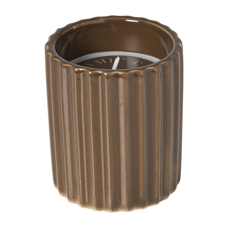 Kaars in potje - bruin - ø7.8x9 cm