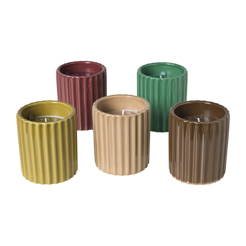 Kaars in potje - bruin - ø7.8x9 cm