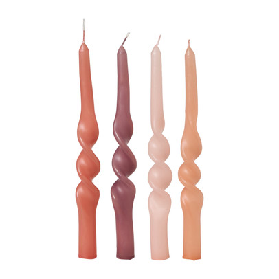 Dinerkaars twist - roze - set van 4 
