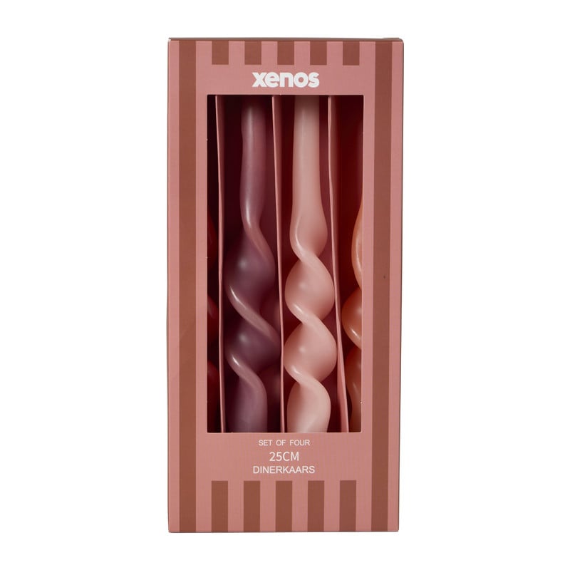 Dinerkaars twist - roze - set van 4 