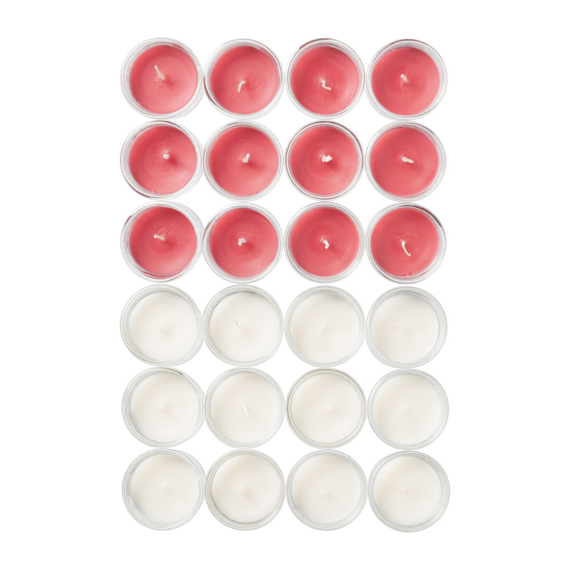 Waxinelicht tray - rood - set van 12