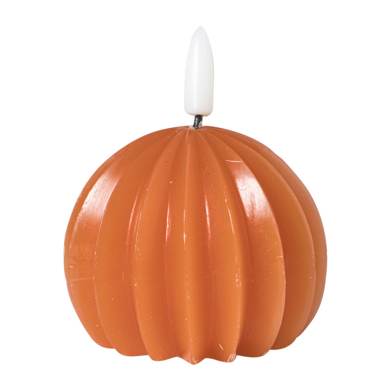 LED kaars bol - oranje - ø7.5x6 cm