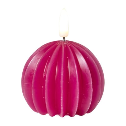 LED kaars bol - roze - ø7.5x6 cm