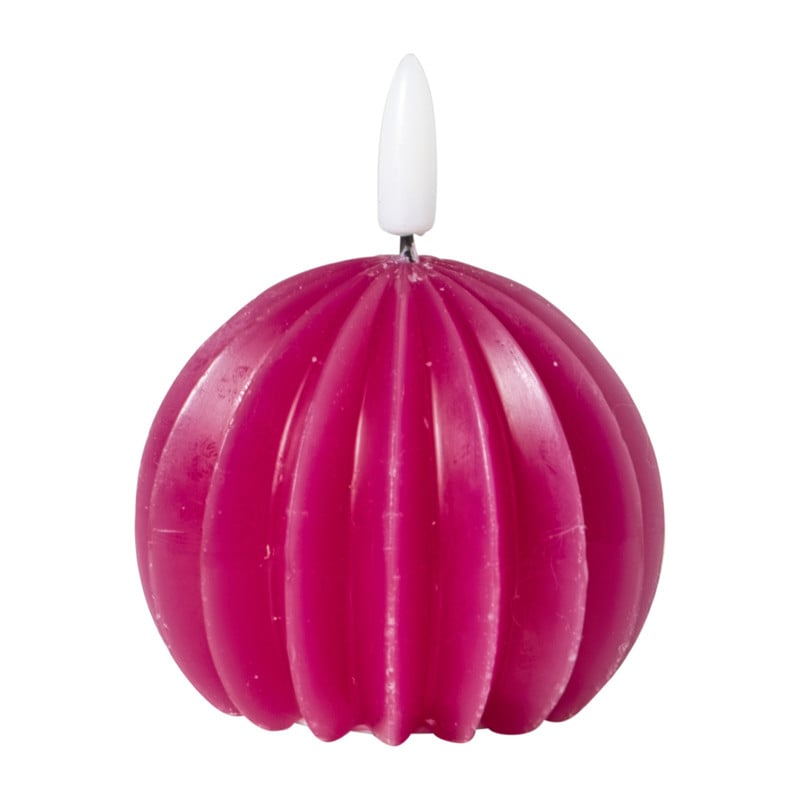 LED kaars bol - roze - ø7.5x6 cm