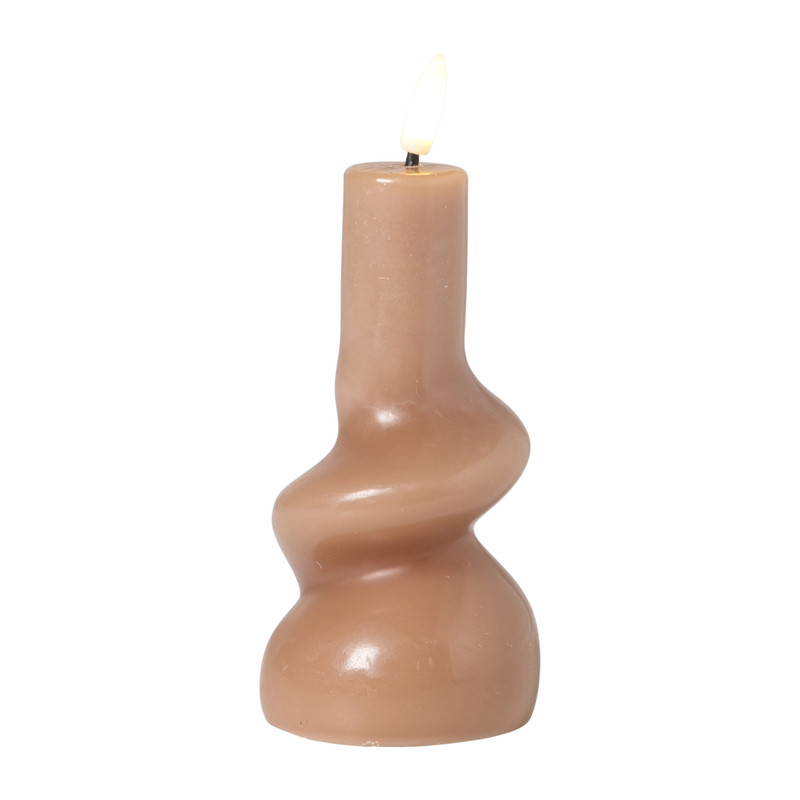 LED kaars twist - grijs - ø7x14.5 cm