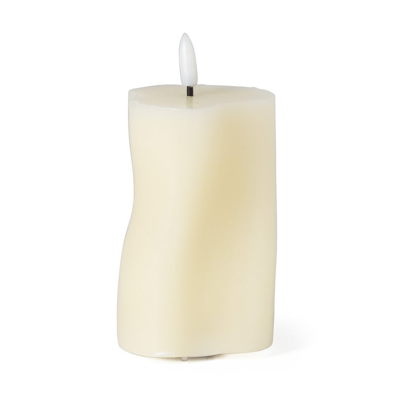 LED kaars organisch - wit - 12x8x6 cm