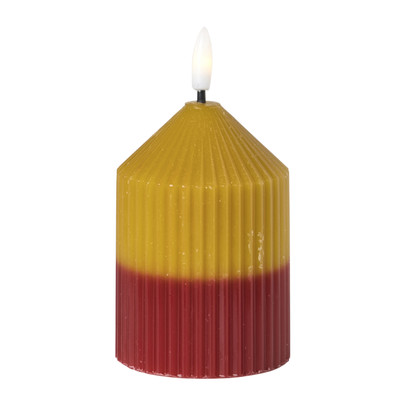 LED kaars duo - groen/rood - ø7x10 cm