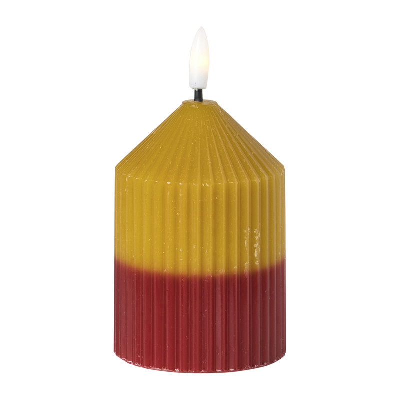 LED kaars duo - groen/rood - ø7x10 cm