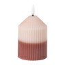 LED kaars duo - roze/lichtroze - ø7x10 cm