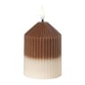 LED kaars duo - beige/lichtbruin - ø7x10 cm