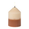 LED kaars duo - beige/bruin - ø7x10 cm