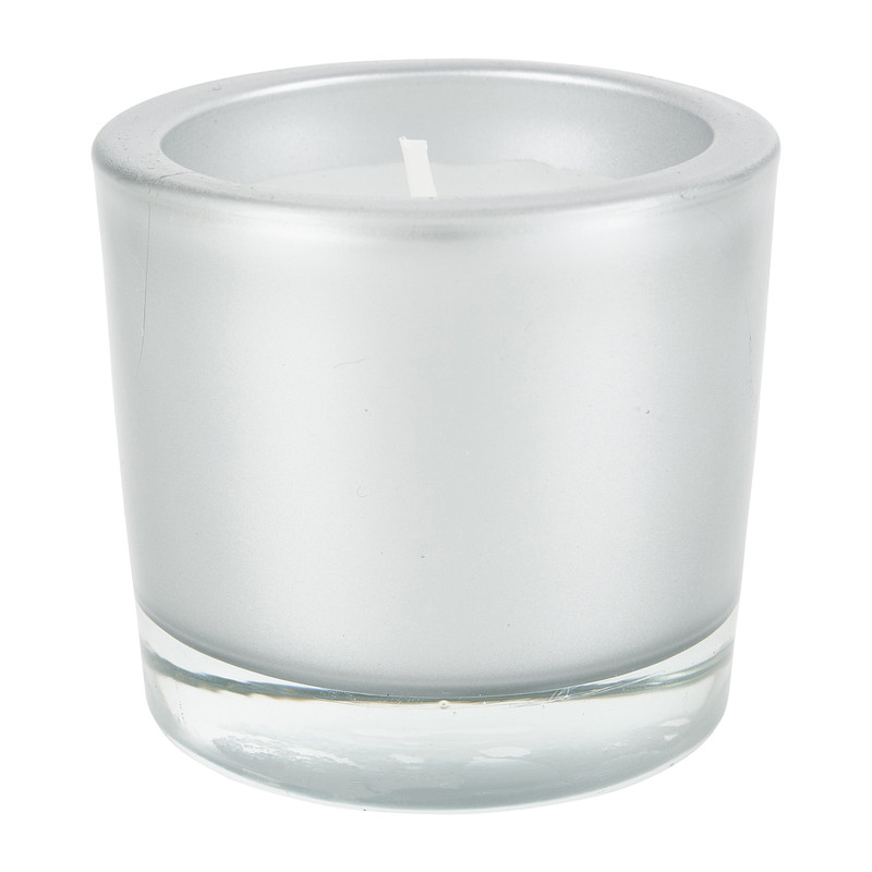 Kaars in glas - zilver - ø6.5 cm 