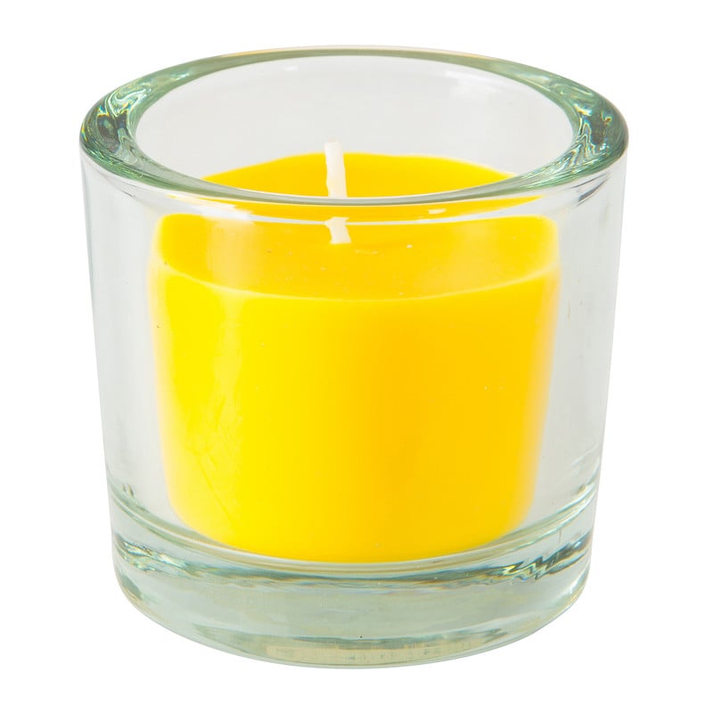 Kaars in glas - geel - 6.5x6 cm