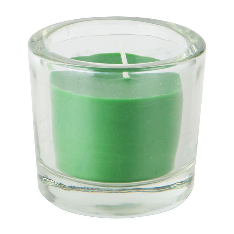 Kaars in glas - grasgroen - 6.5x6 cm