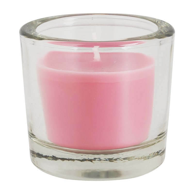 Kaars in glas - roze - 6.5x6 cm