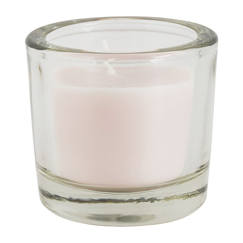 Kaars in glas - zachtroze - 6.5x6 cm