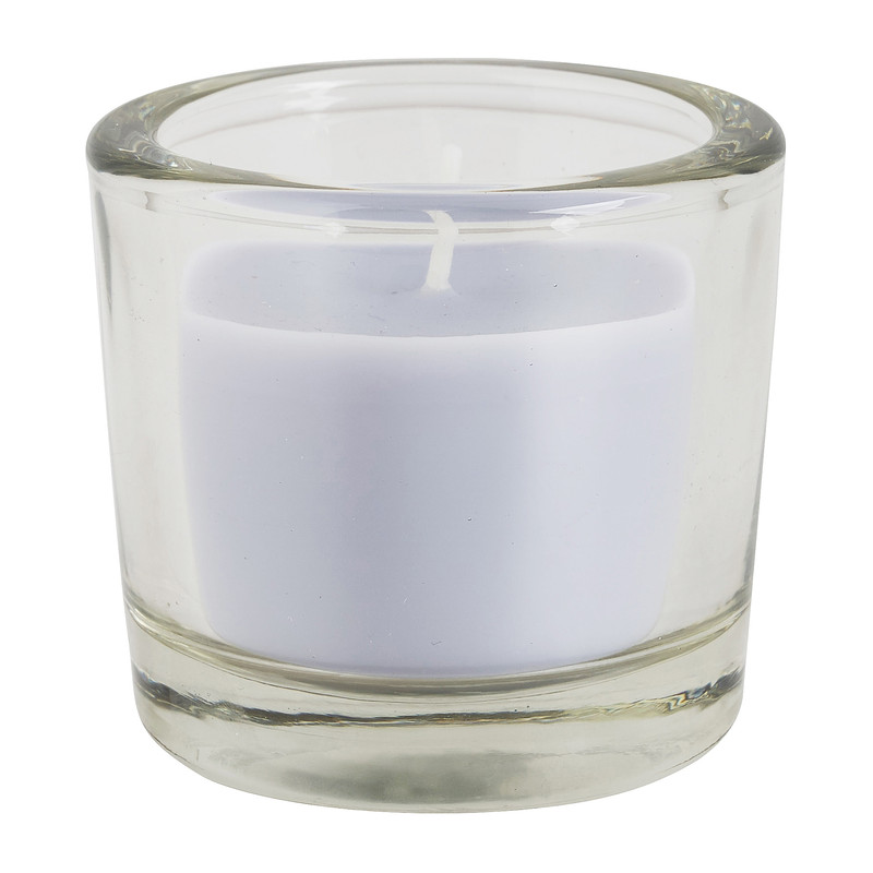 Kaars in glas - grijsblauw - 6.5x6 cm