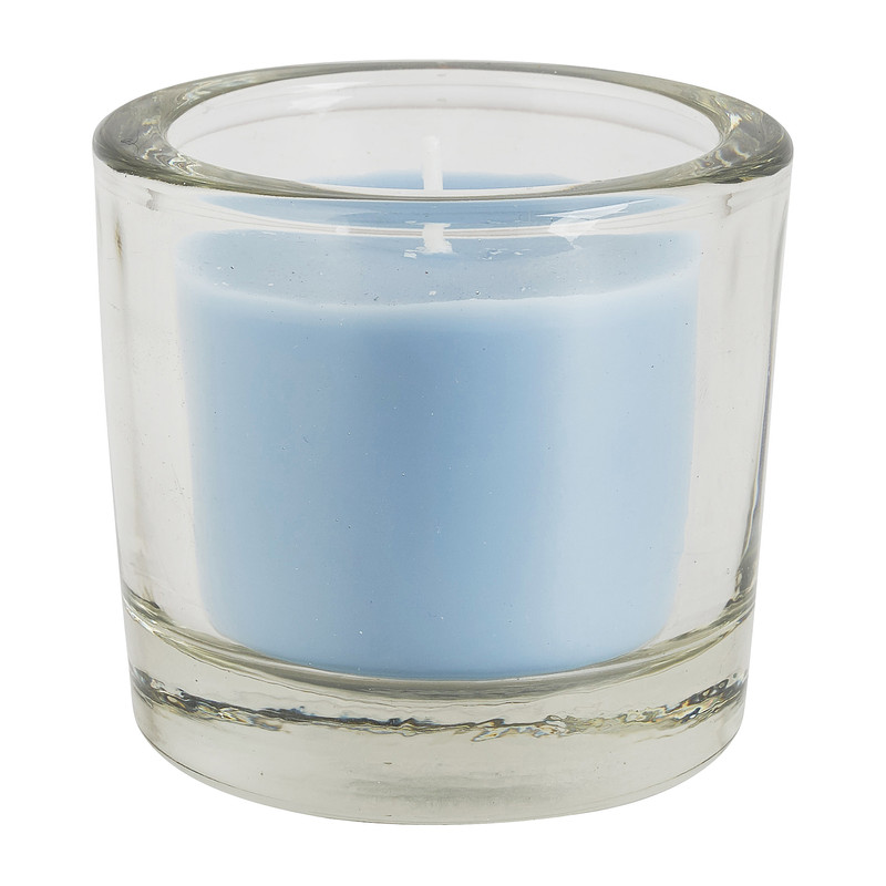 Kaars in glas - hemelsblauw - 6.5x6 cm