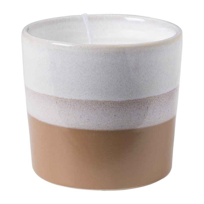 Kaars in keramieke pot - diverse kleuren - ø6.7x6.2 cm