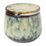Kaars in keramieke pot - blauw - ø9,5x8 cm